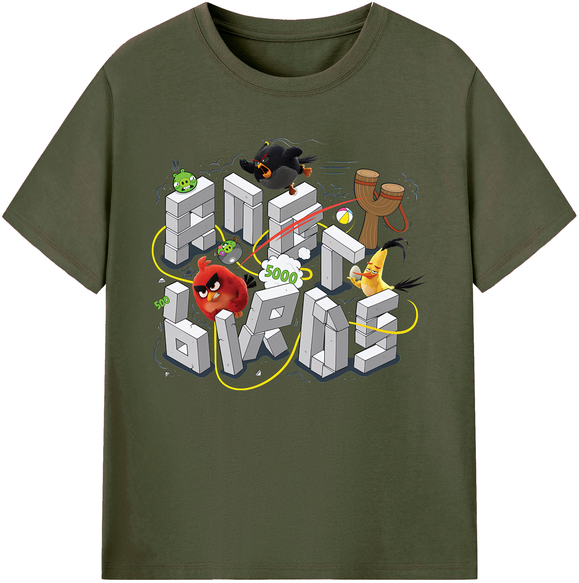 （画像用） Angry Birds アングリーバード 綿100％ メンズ半袖Tシャツ｜肌触りやわらか＆通気性